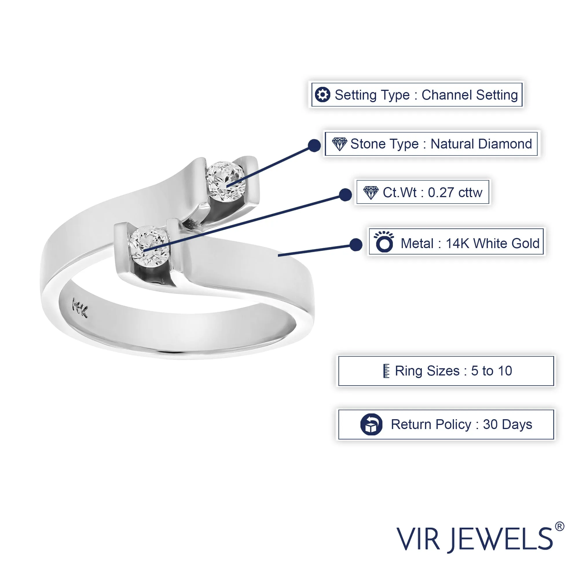 0.27 cttw Diamond Statement Ring in 14K White Gold