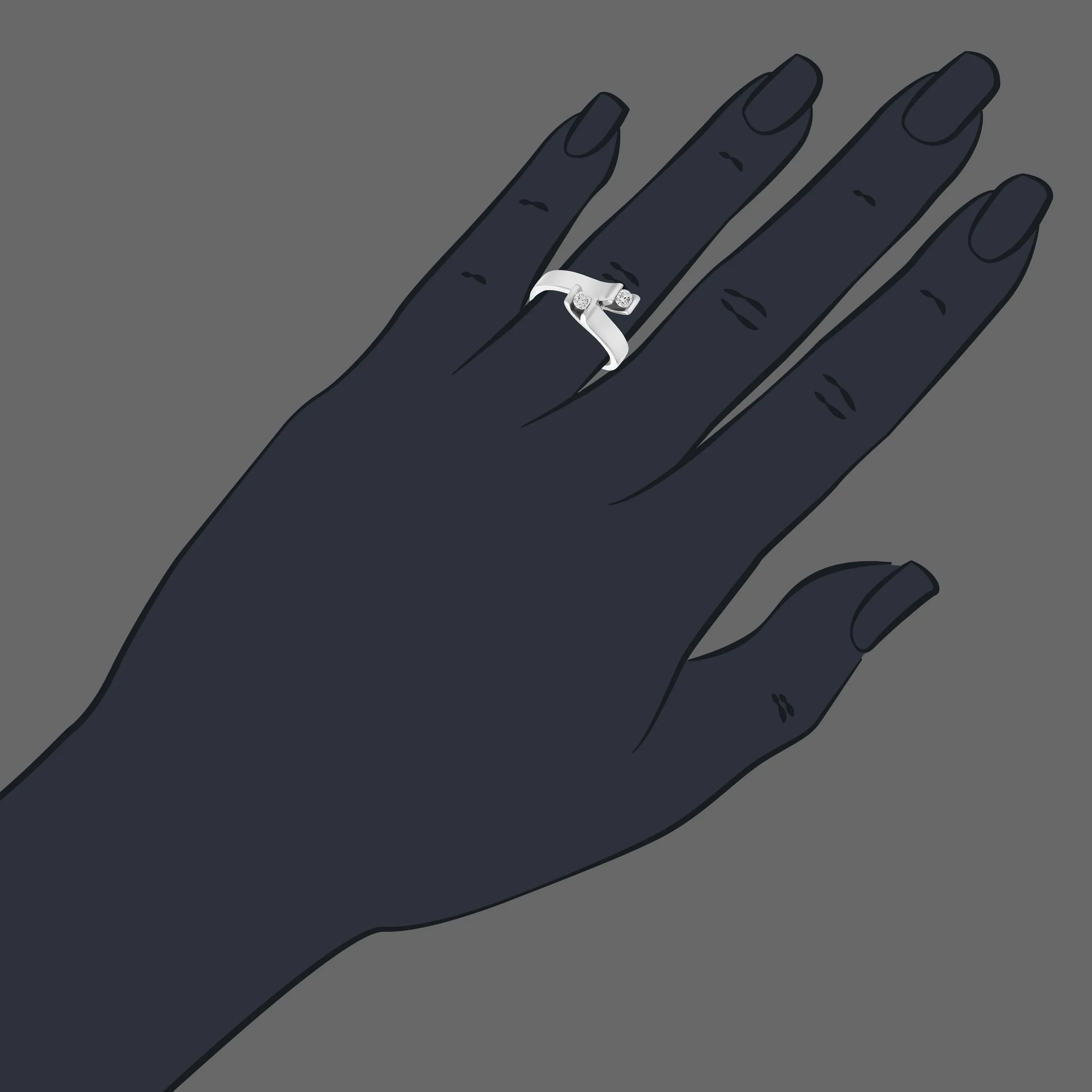 0.27 cttw Diamond Statement Ring in 14K White Gold