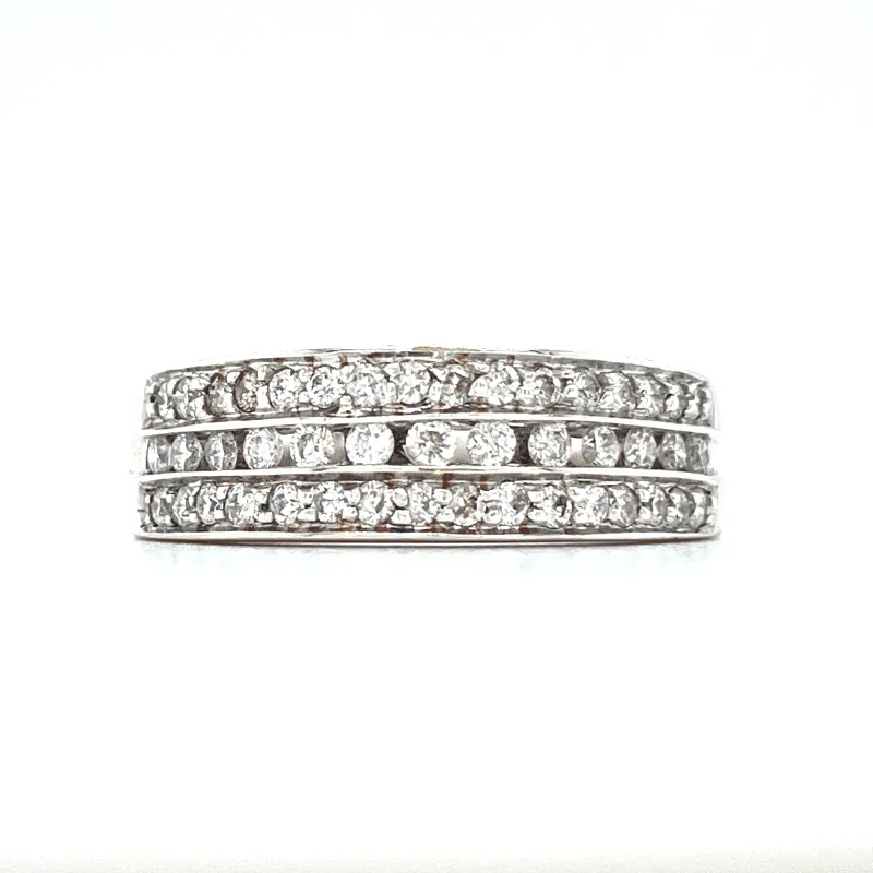 0.60 Ct TDW Multi Diamond 14K White Gold Anniversary Band