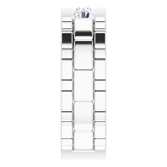 0.66 ctw Channel Set Round Diamond Men's Ring Watch Link Style