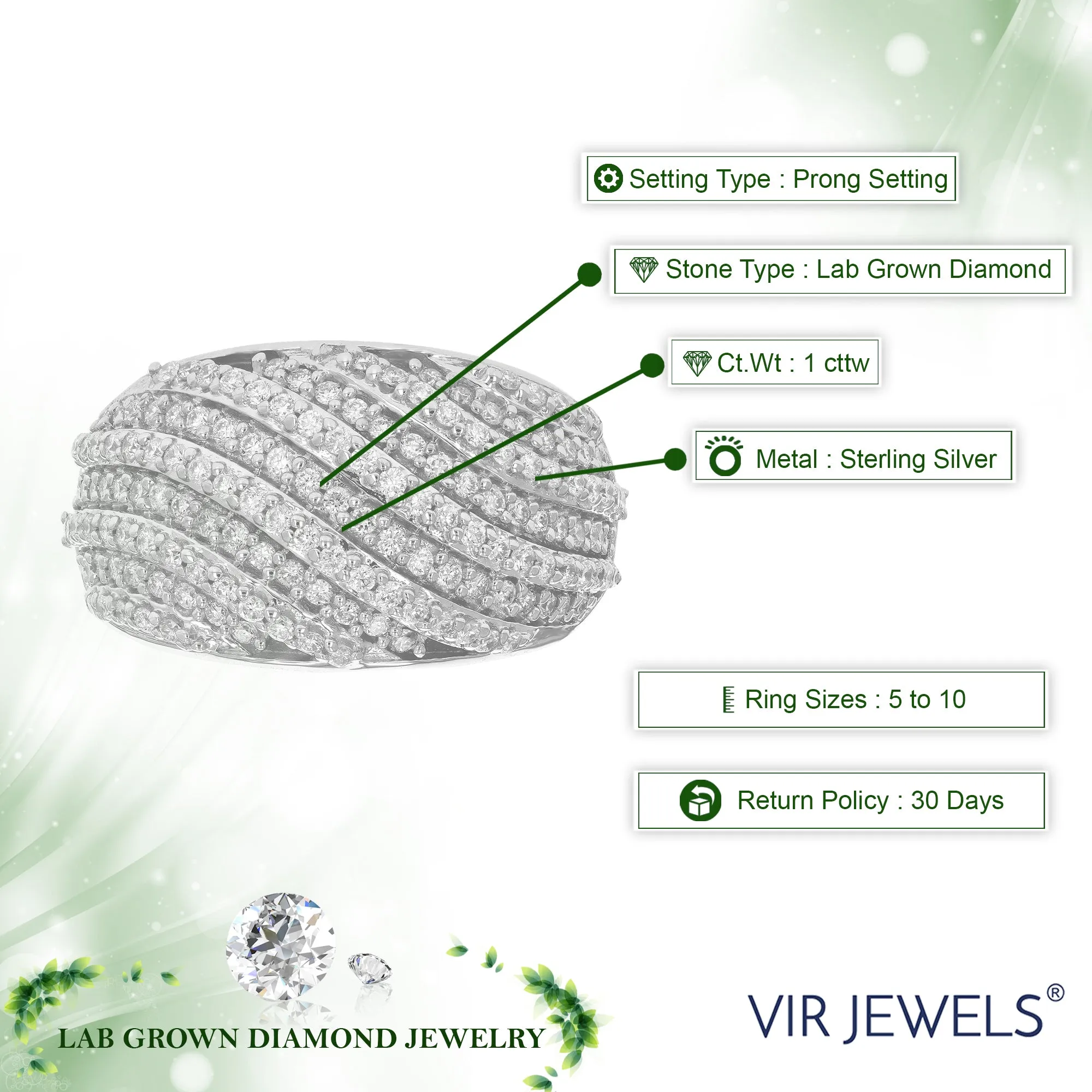 1 cttw Multi Twist Lab Grown Diamond Wedding Band Sterling Silver