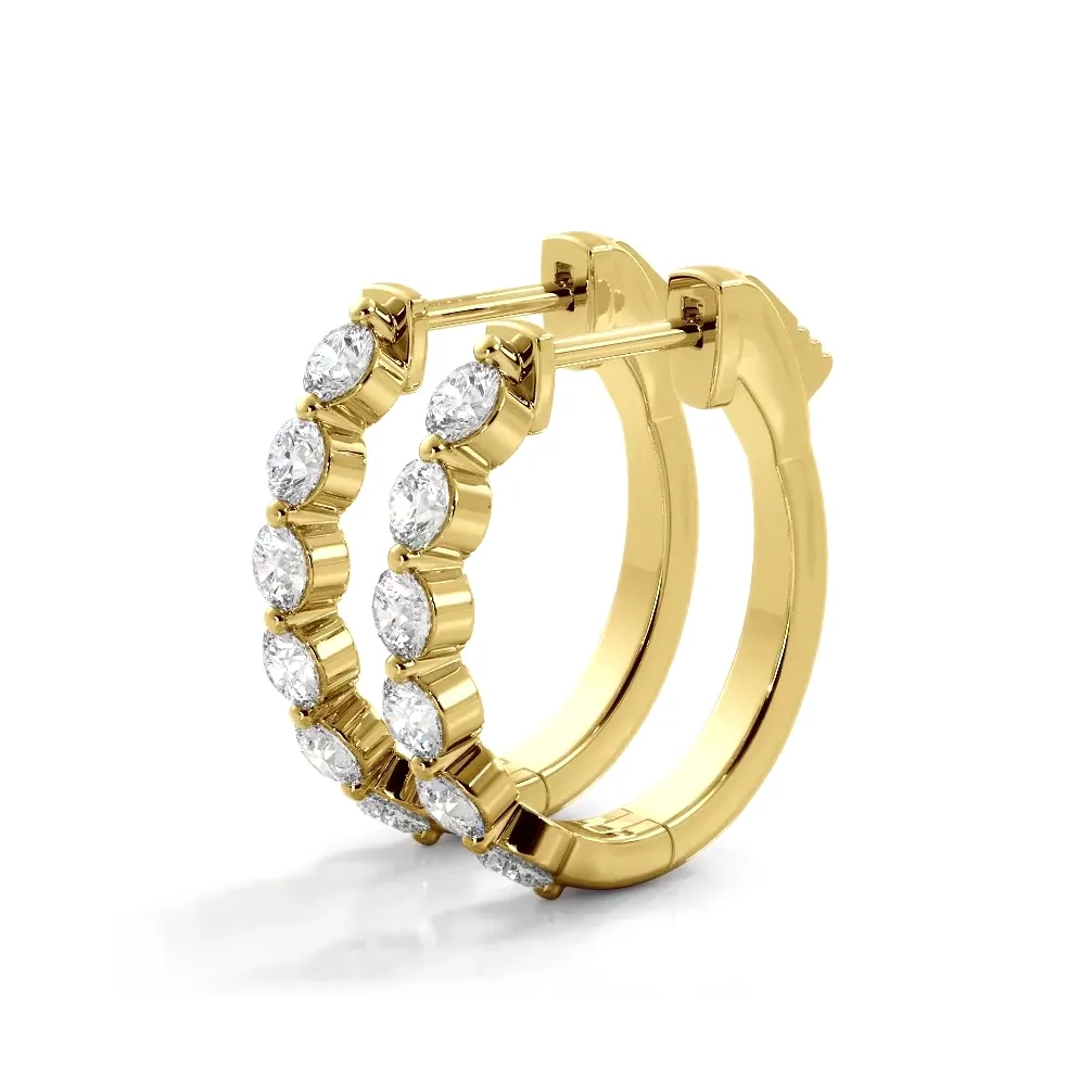 1.0 ctw. Floating Diamond Elegant Oval Hoop Earrings