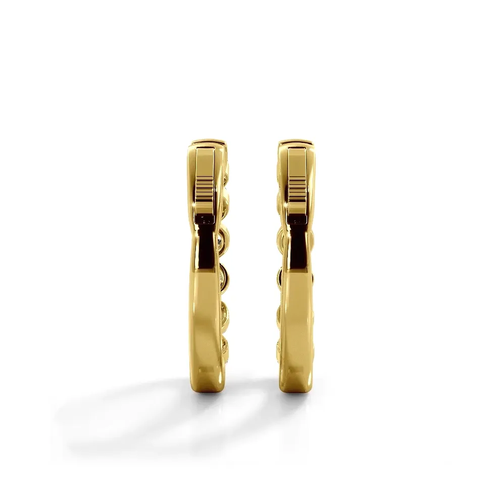 1.0 ctw. Floating Diamond Elegant Oval Hoop Earrings