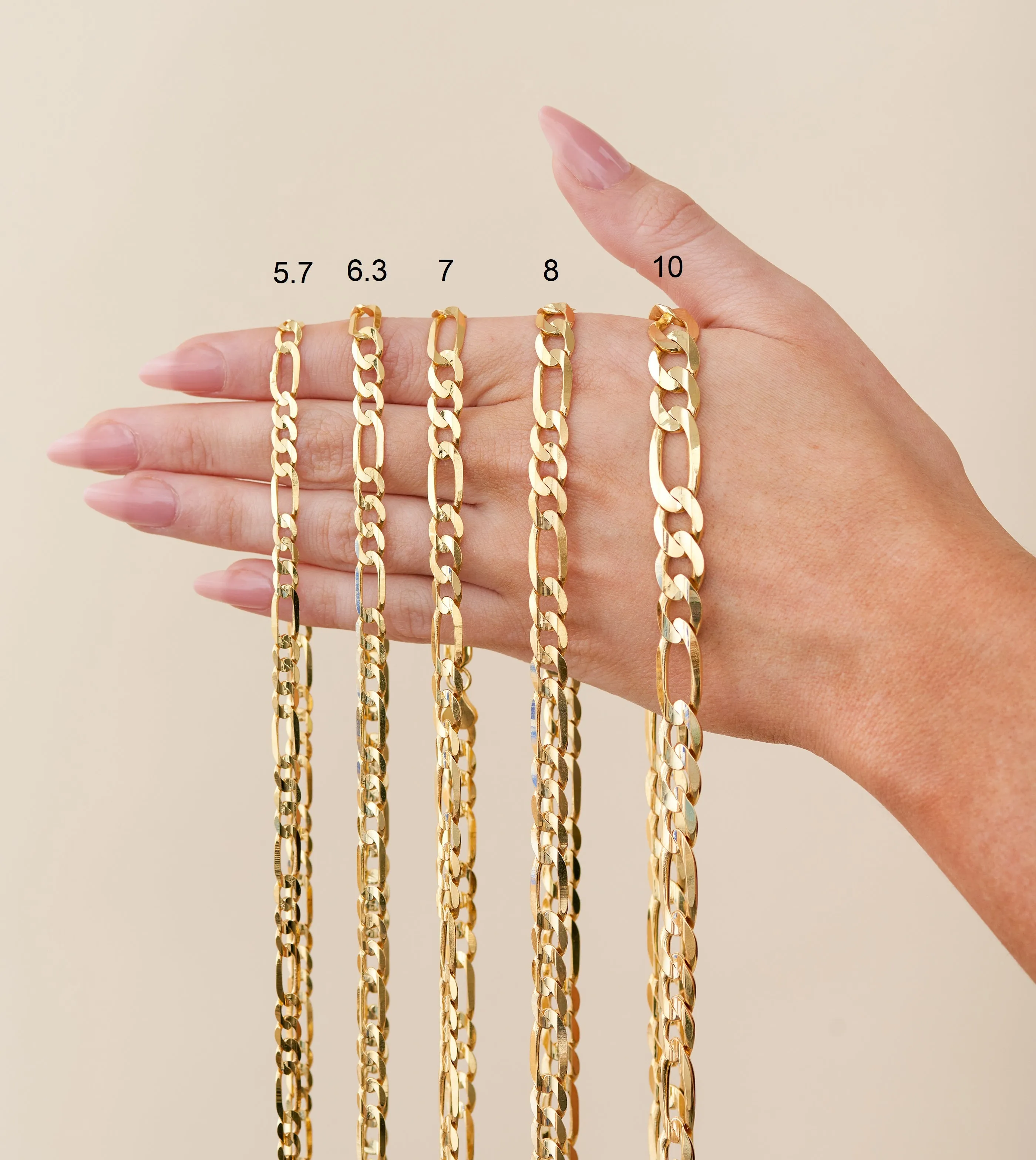 10k Gold Figaro Chain Necklace