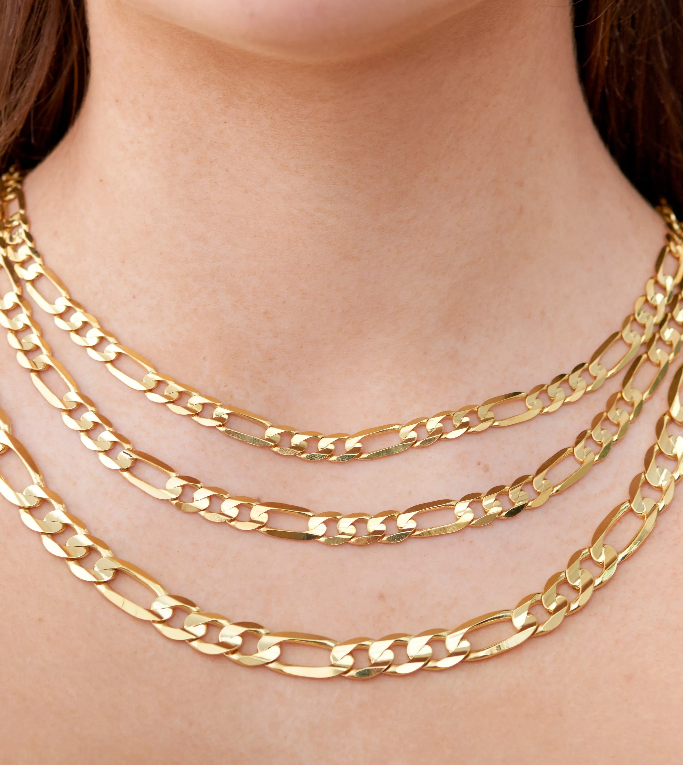10k Gold Figaro Chain Necklace