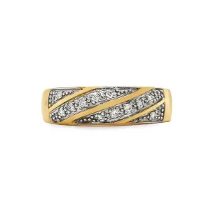 10K Yellow Gold 0.10TDW Men's Diamond Prong Set Wedding Band