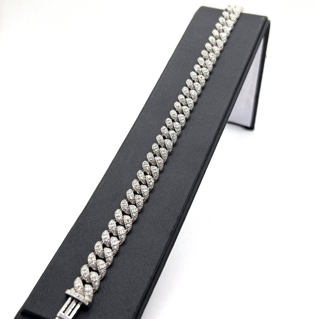 10KT DIAMOND CUBAN BRACELET