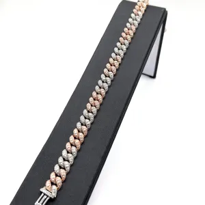 10KT DIAMOND CUBAN BRACELET
