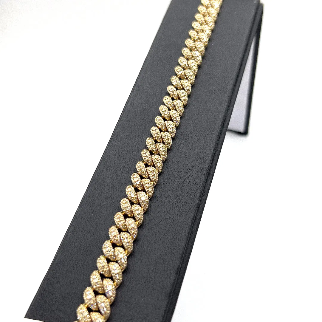10KT DIAMOND CUBAN BRACELET