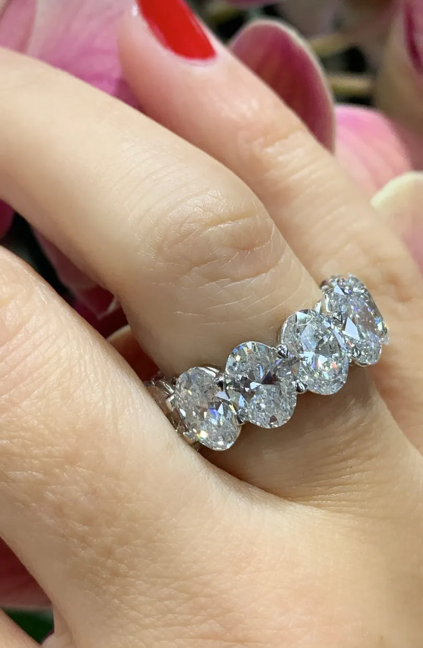 12.10ct tw All GIA Certified 12 Oval CutEternity Band Crafted Luxurious Platinum