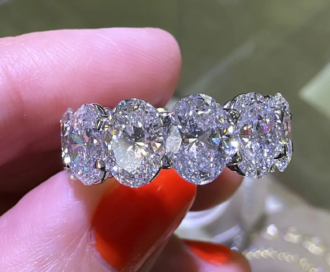 12.10ct tw All GIA Certified 12 Oval CutEternity Band Crafted Luxurious Platinum
