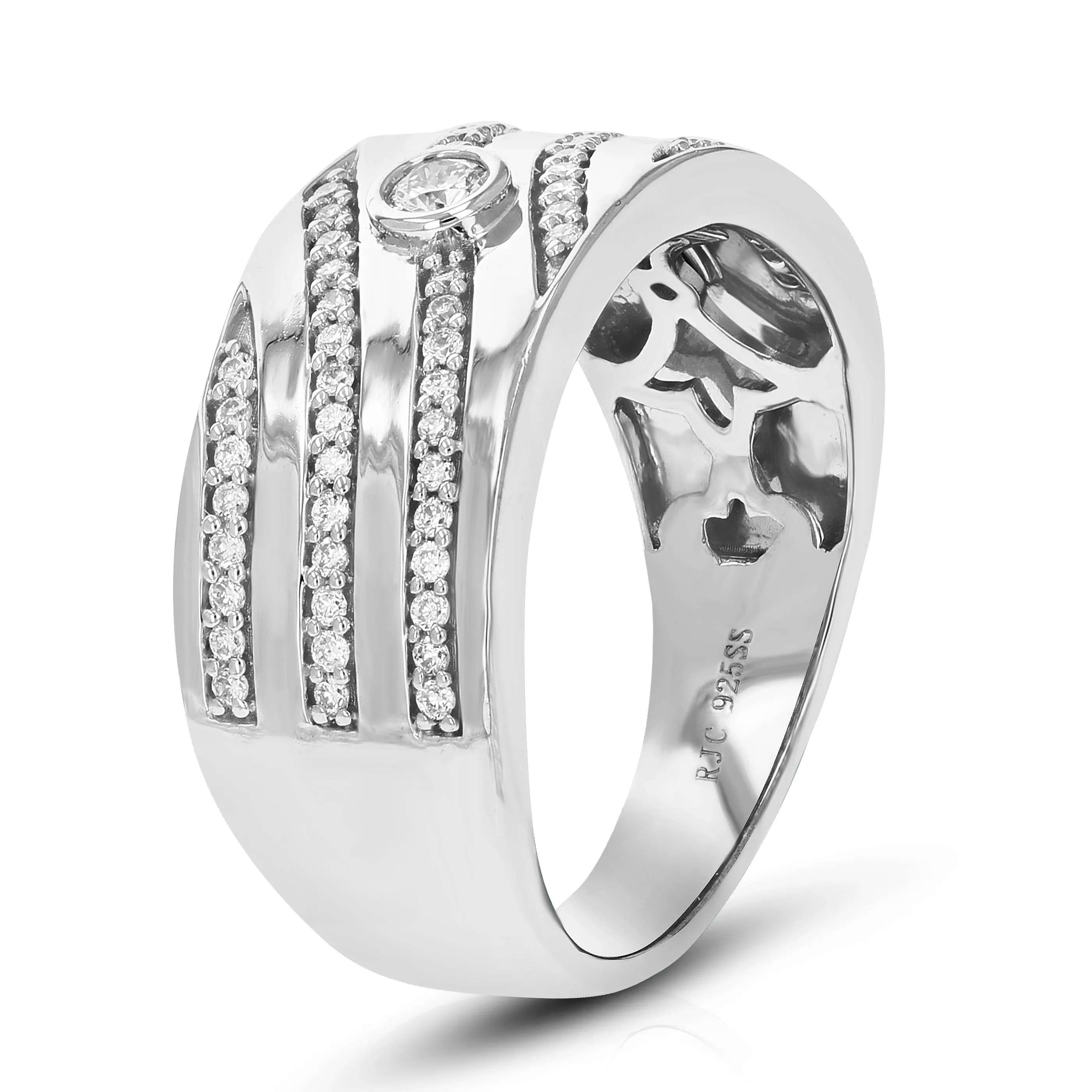 1/3 cttw Lab Grown Diamond Solitaire Wedding Band Sterling Silver