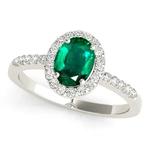 1.30 ct. Genuine Oval Emerald With Halo, Filigree Basket