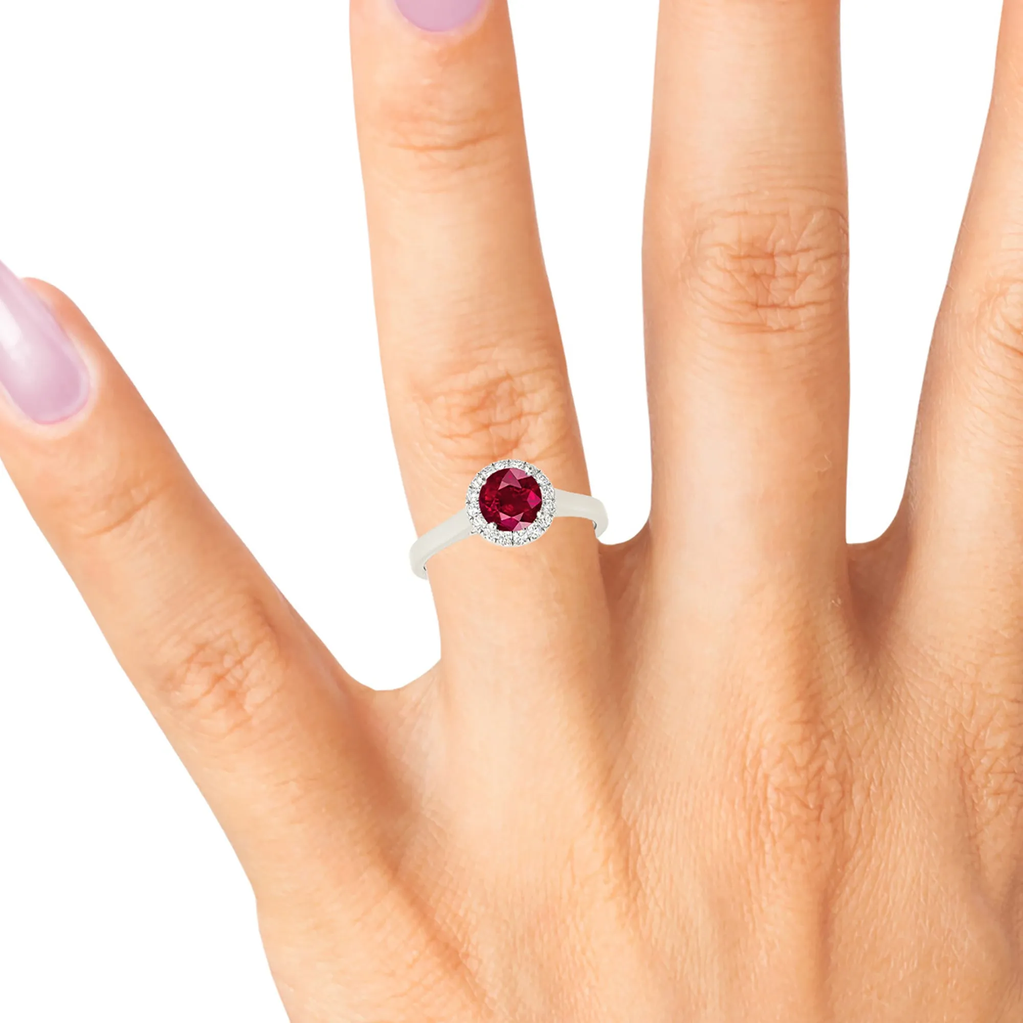 1.35 ct. Genuine Ruby Ring WithThin, Wide Solid Gold Band