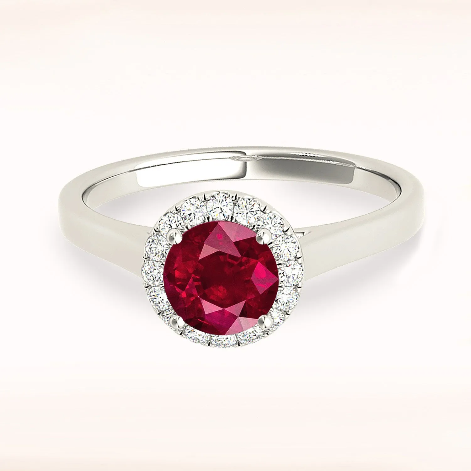 1.35 ct. Genuine Ruby Ring WithThin, Wide Solid Gold Band