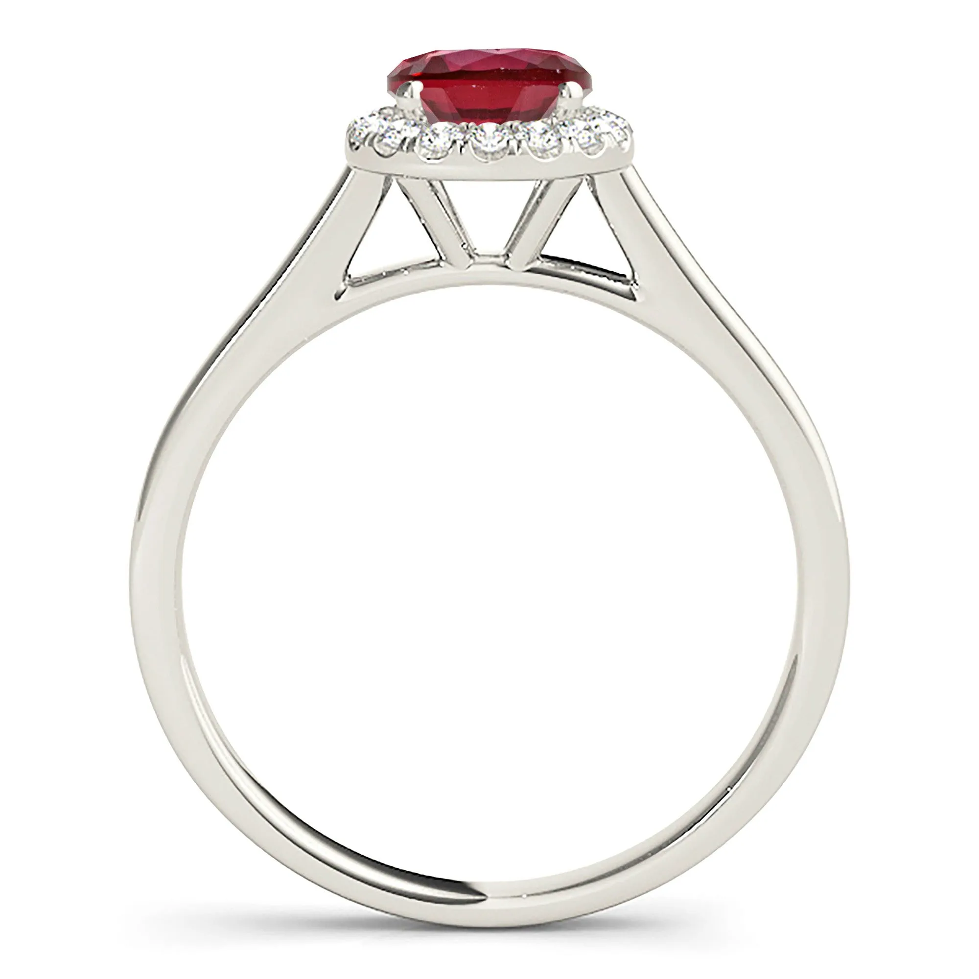 1.35 ct. Genuine Ruby Ring WithThin, Wide Solid Gold Band