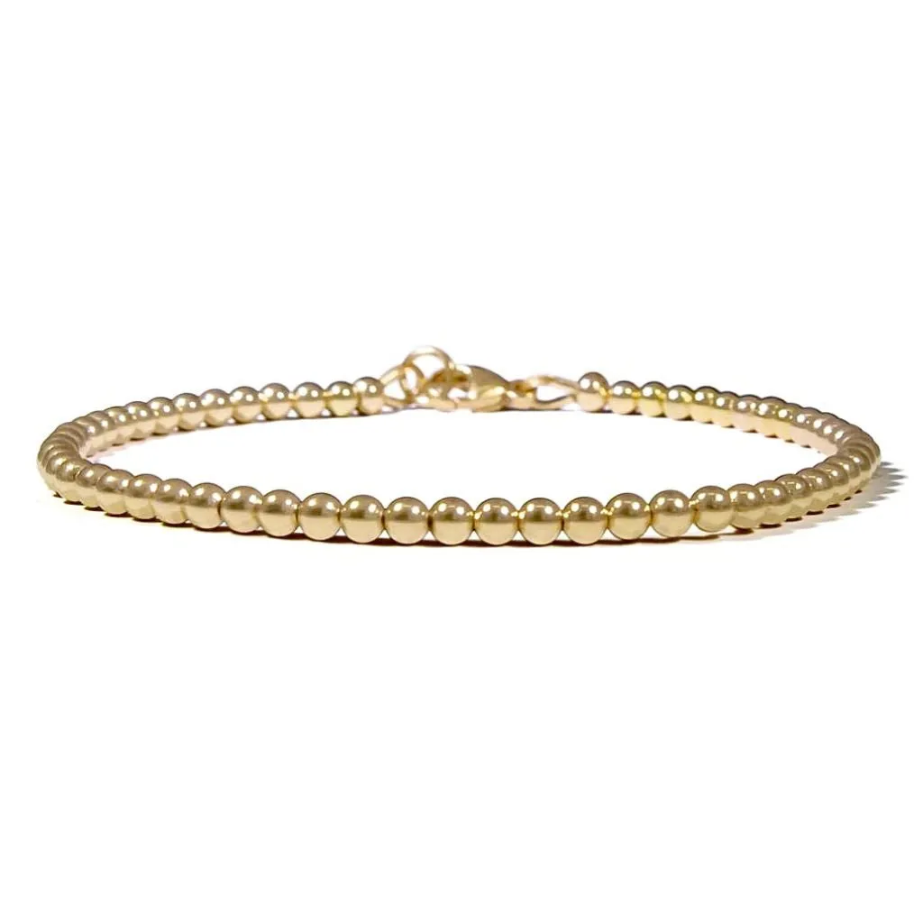 14k Gold Beaded Bracelet - Timeless Elegance