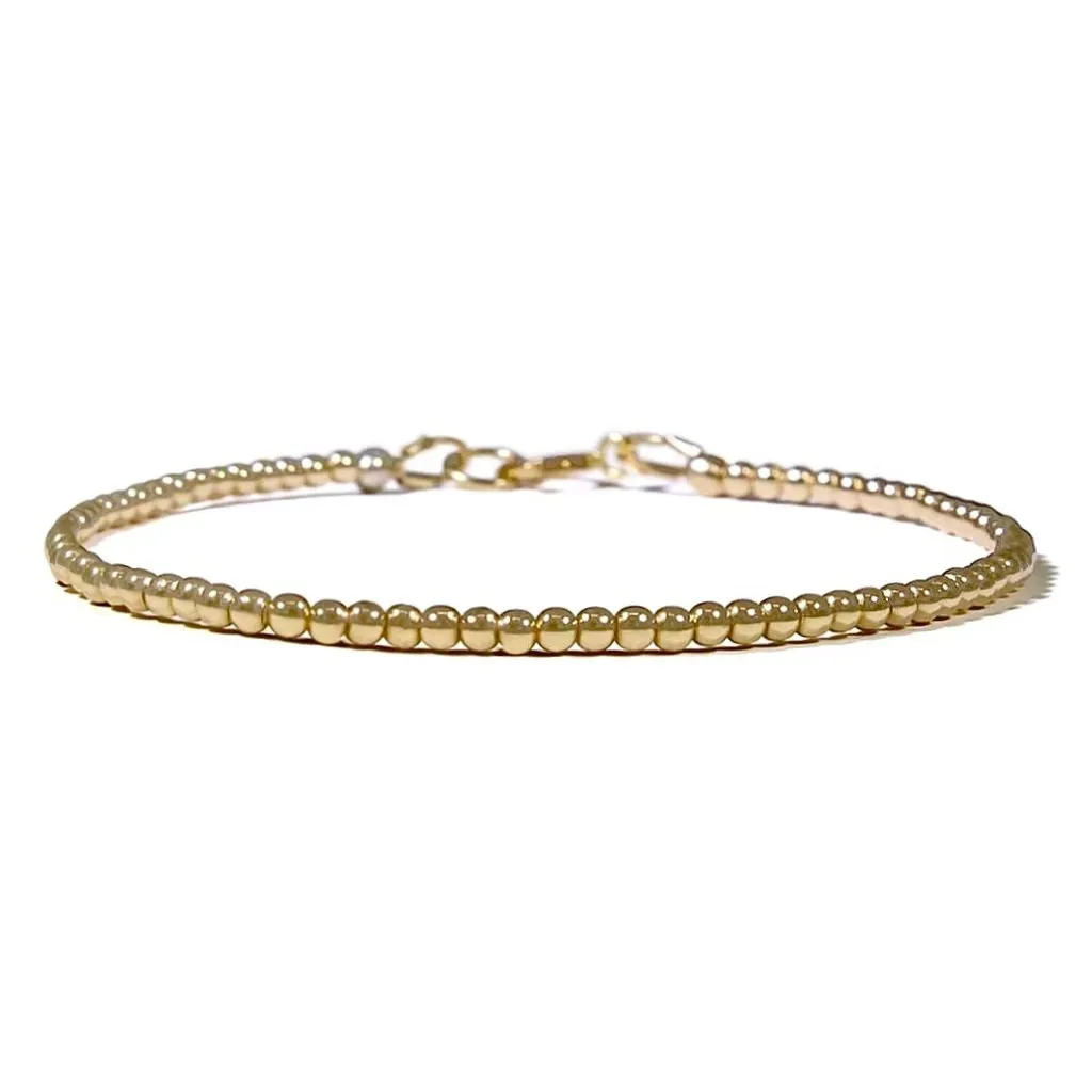 14k Gold Beaded Bracelet - Timeless Elegance