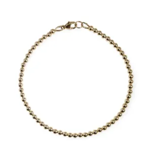 14k Gold Beaded Bracelet - Timeless Elegance