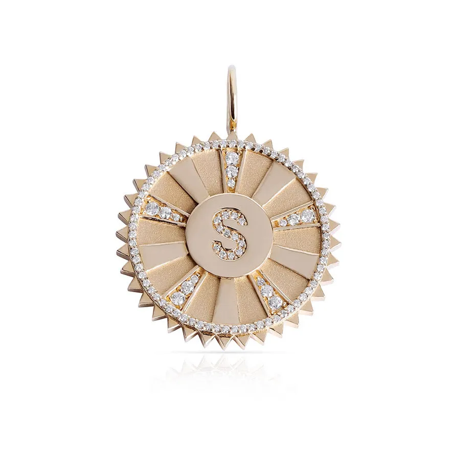 14K GOLD DIAMOND PERSONALIZED MEDALLION