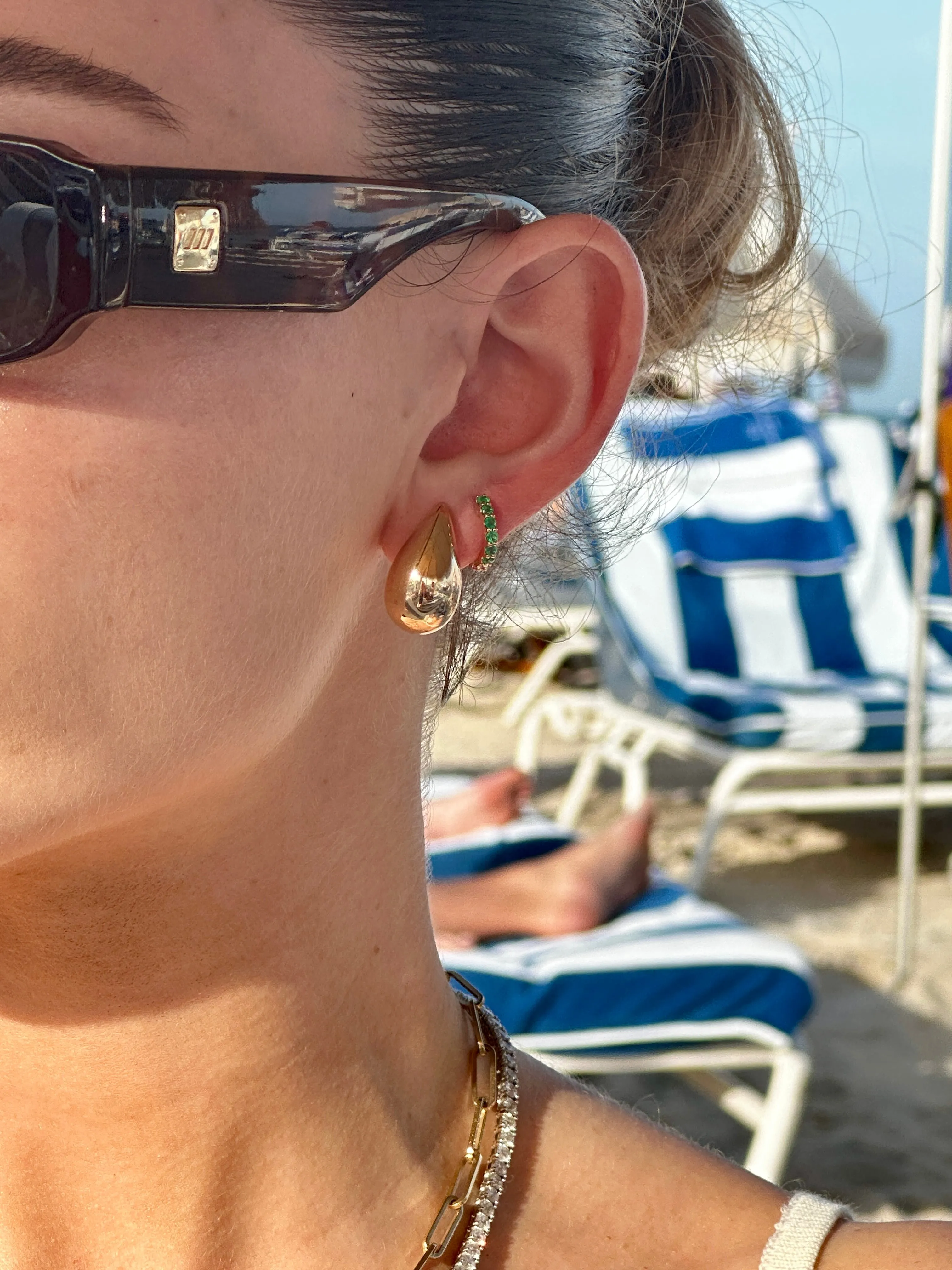 14K GOLD SCULPTURAL EARRINGS SMALL