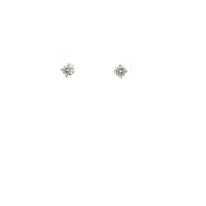 14k White and Yellow Gold .65ct G/H VS2 Round Diamond Stud Earrings