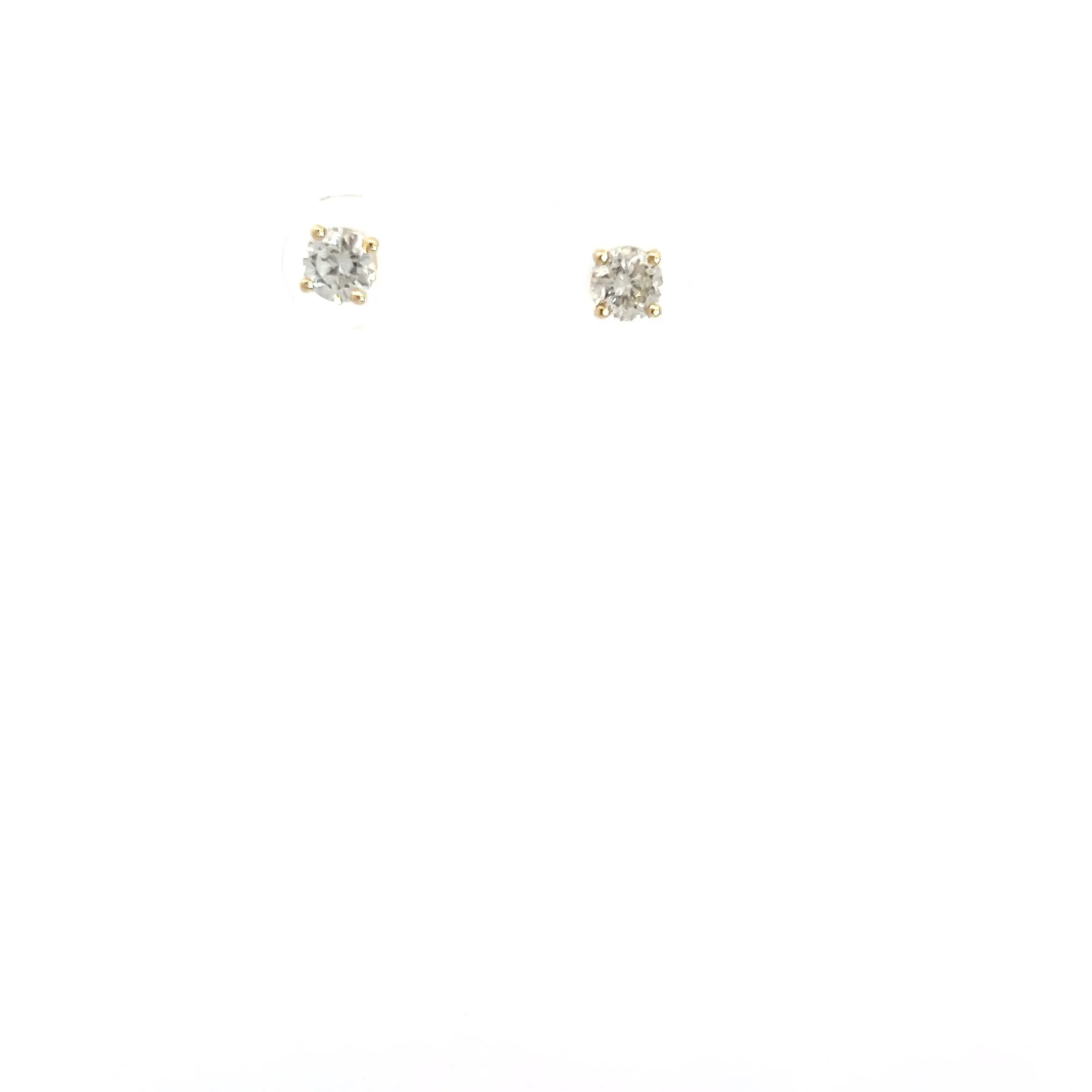14k White and Yellow Gold .65ct G/H VS2 Round Diamond Stud Earrings
