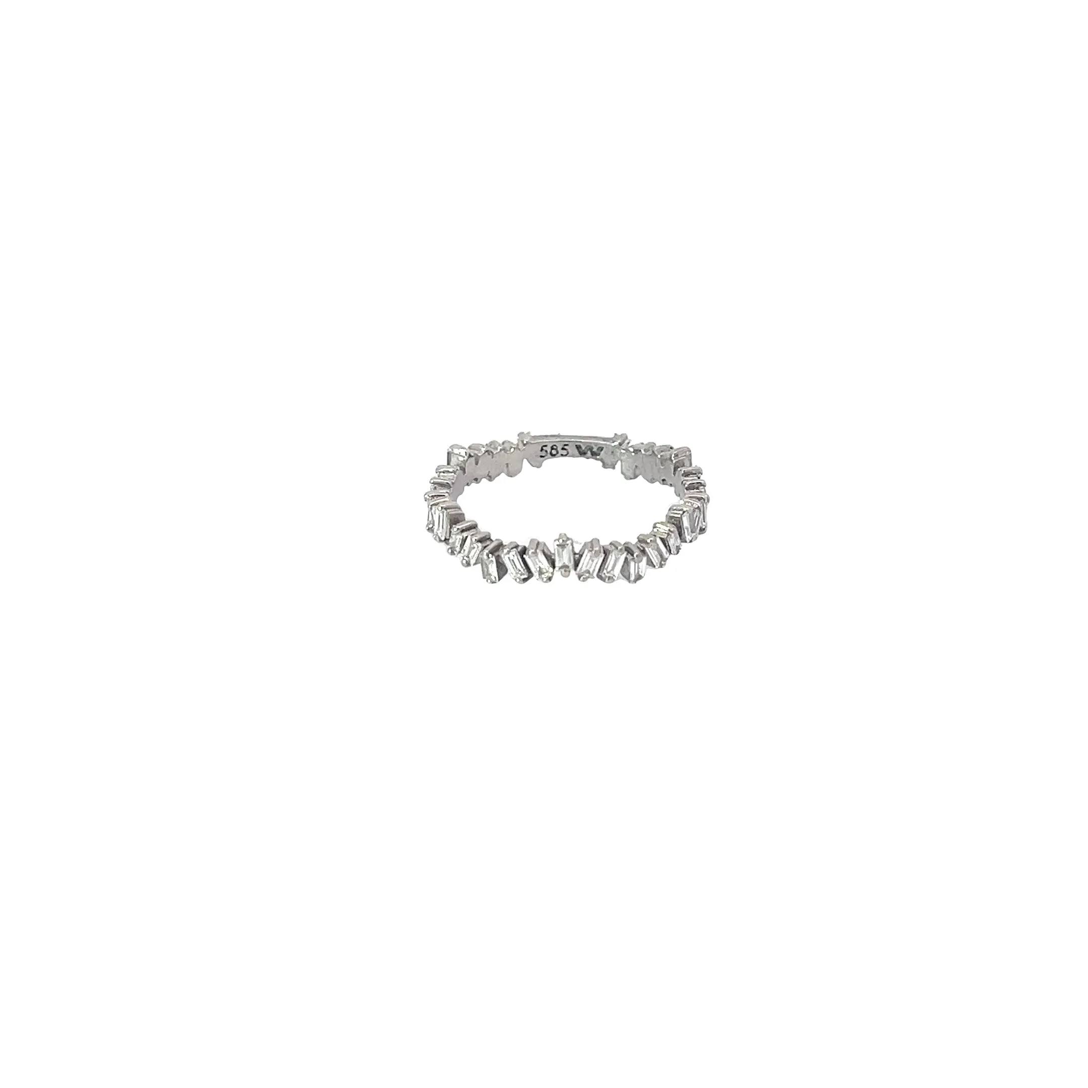 14K White gold 1.00ct G VS2 Baguette Cut Diamond Eternity Ring