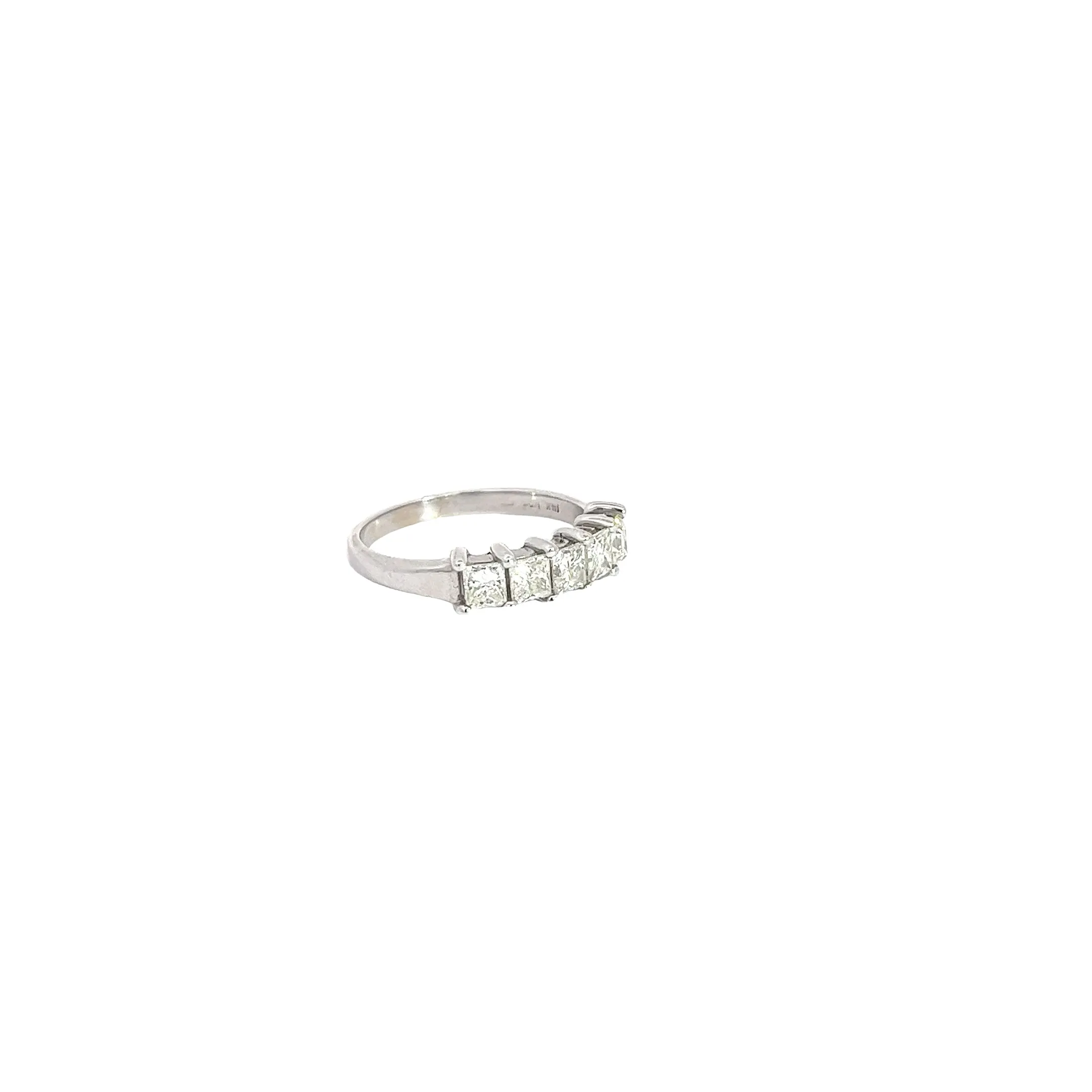 14K WHITE GOLD 1CT 5 PRINCESS CUT ANNIVERSARY RING SIZE 6