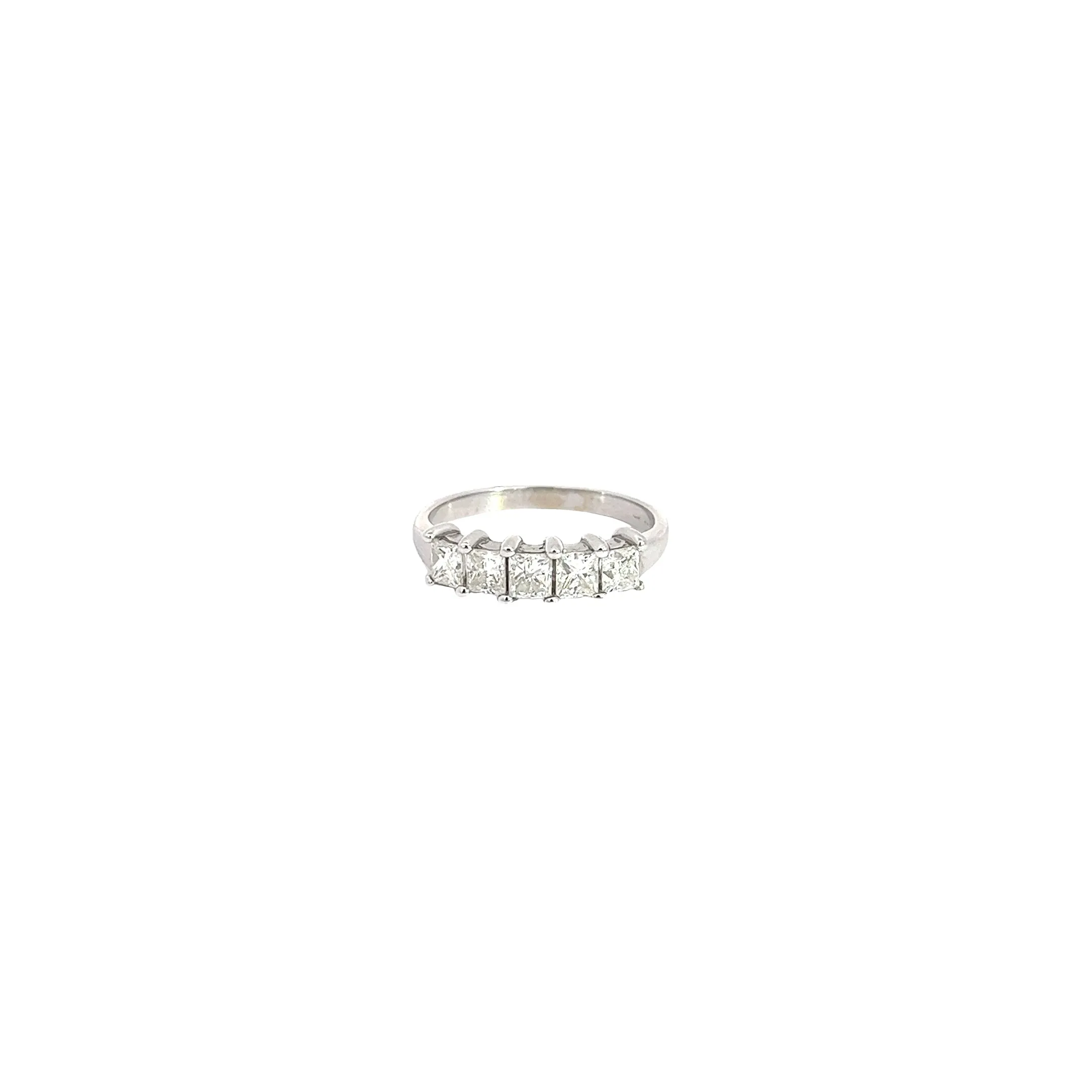 14K WHITE GOLD 1CT 5 PRINCESS CUT ANNIVERSARY RING SIZE 6