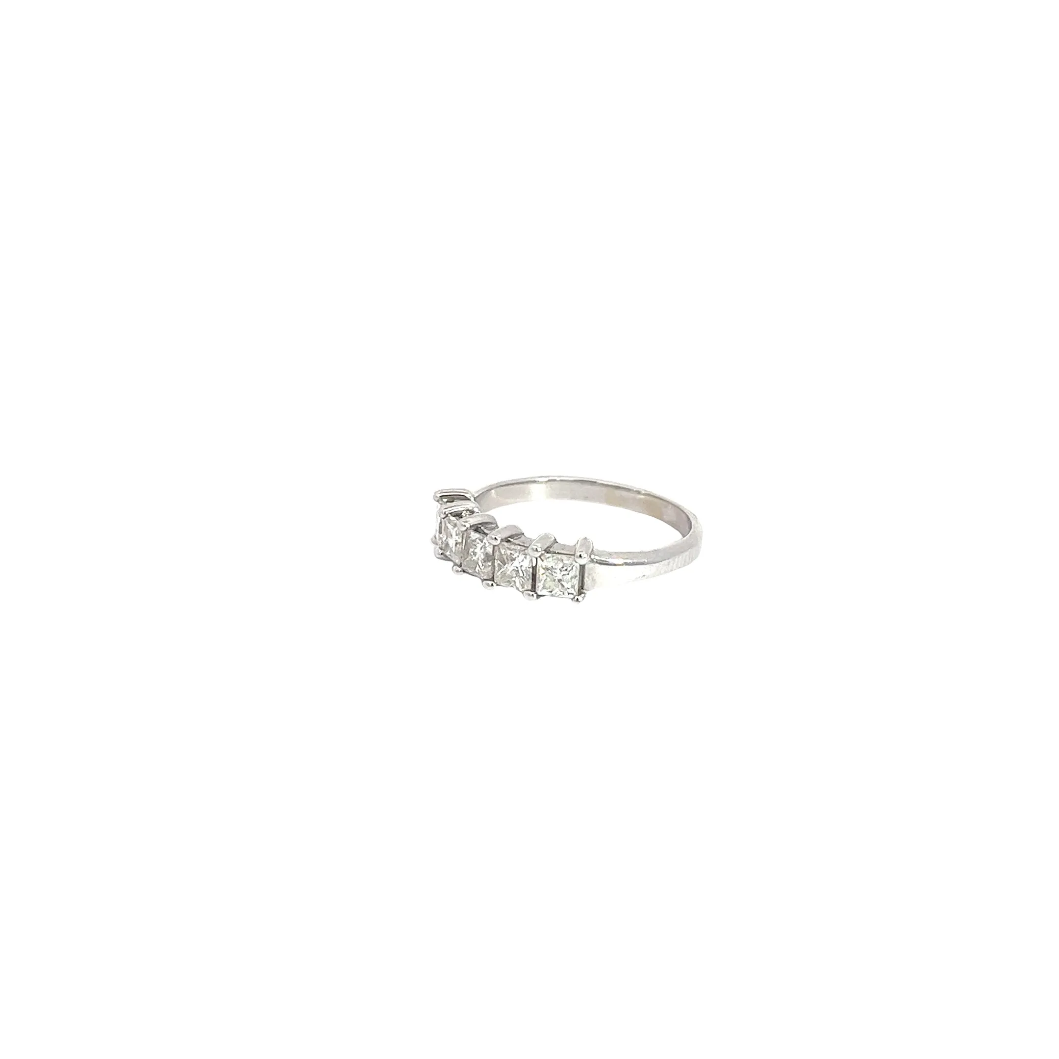 14K WHITE GOLD 1CT 5 PRINCESS CUT ANNIVERSARY RING SIZE 6