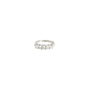 14K WHITE GOLD 1CT 5 PRINCESS CUT ANNIVERSARY RING SIZE 6