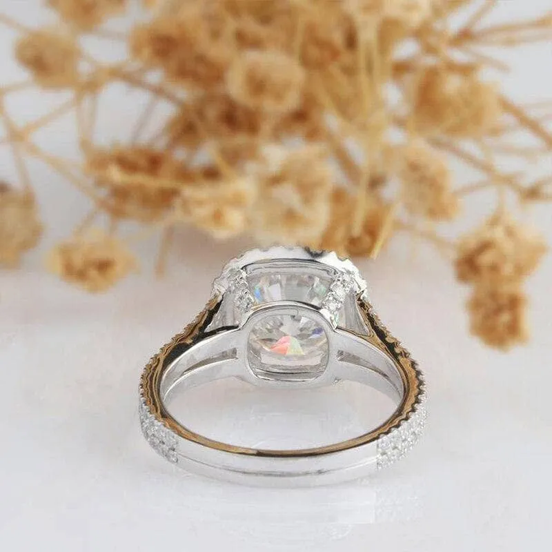 14k White Gold 3ct 9mm Diamond Halo Engagement Ring