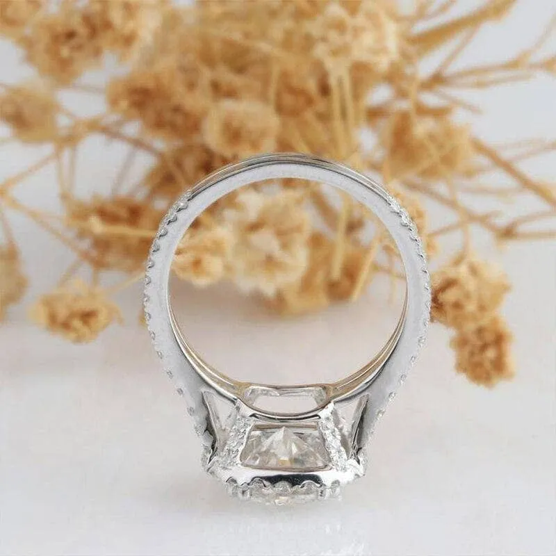 14k White Gold 3ct 9mm Diamond Halo Engagement Ring