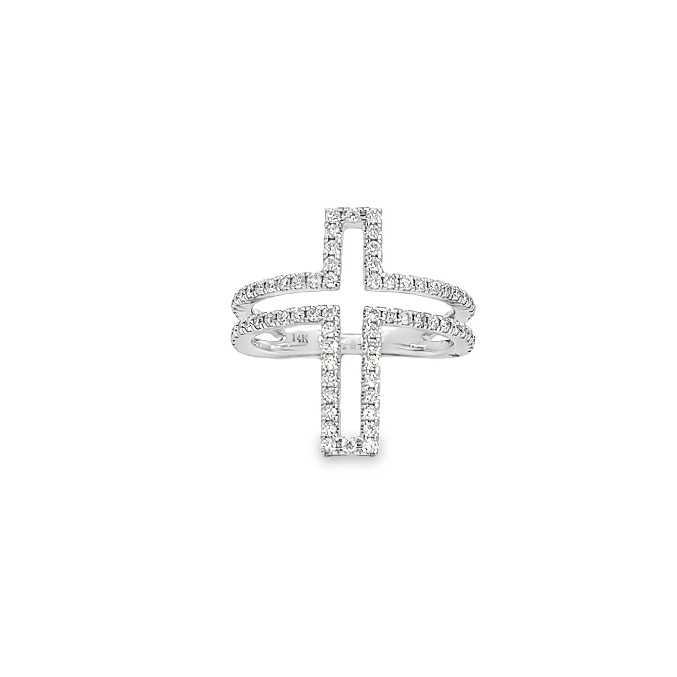 14k white Gold .80ct G VS2 Round Diamond Fashion Ring