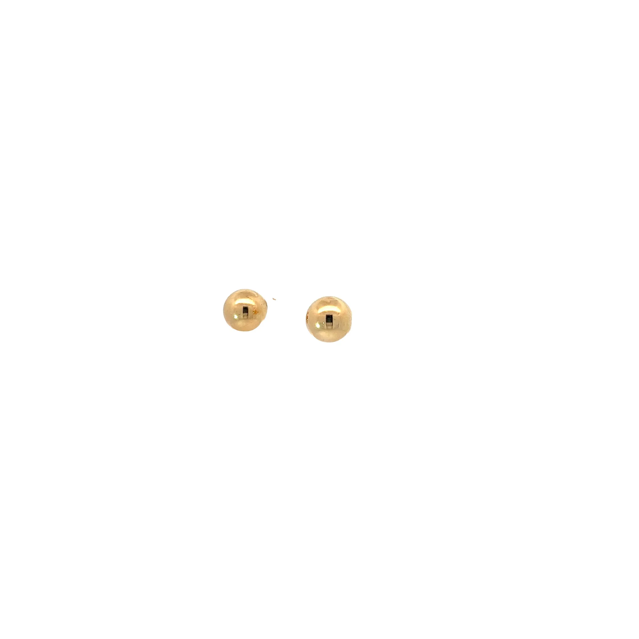 14k Yellow and White Gold 7mm Ball Stud Earrings