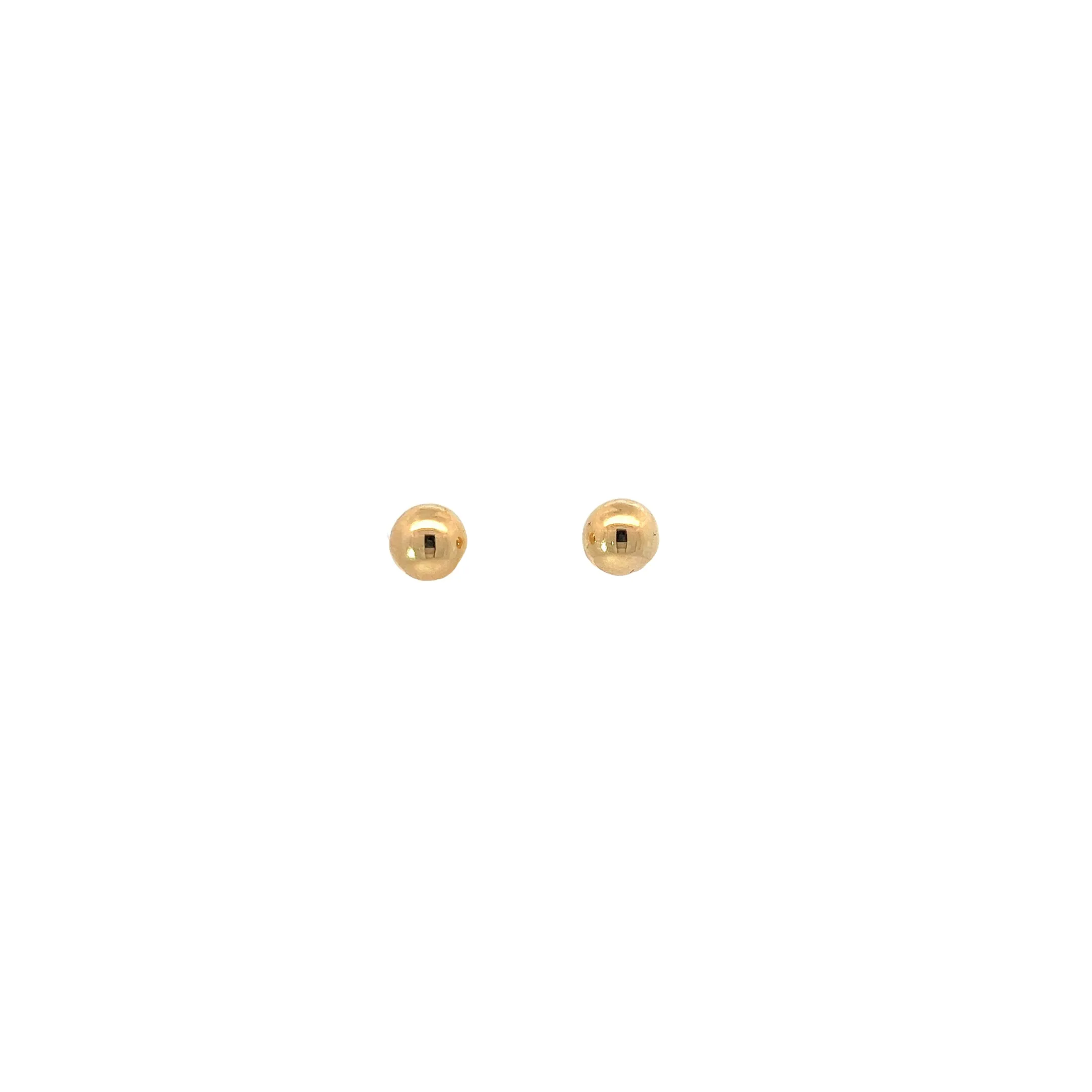 14k Yellow and White Gold 7mm Ball Stud Earrings