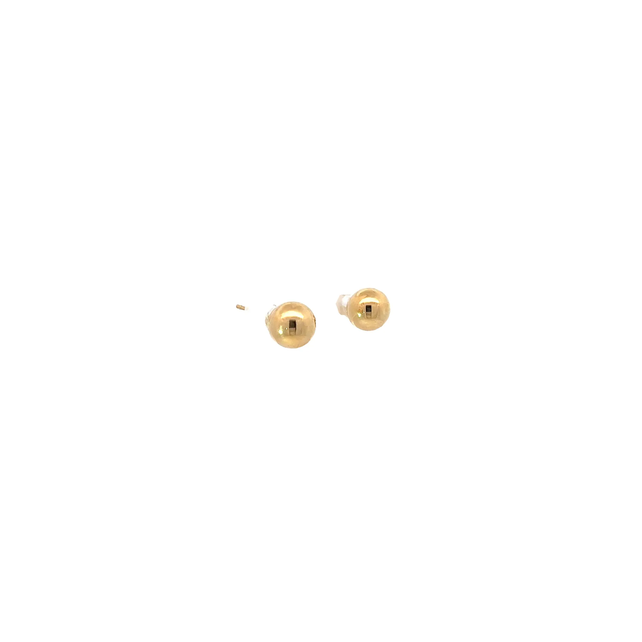 14k Yellow and White Gold 7mm Ball Stud Earrings