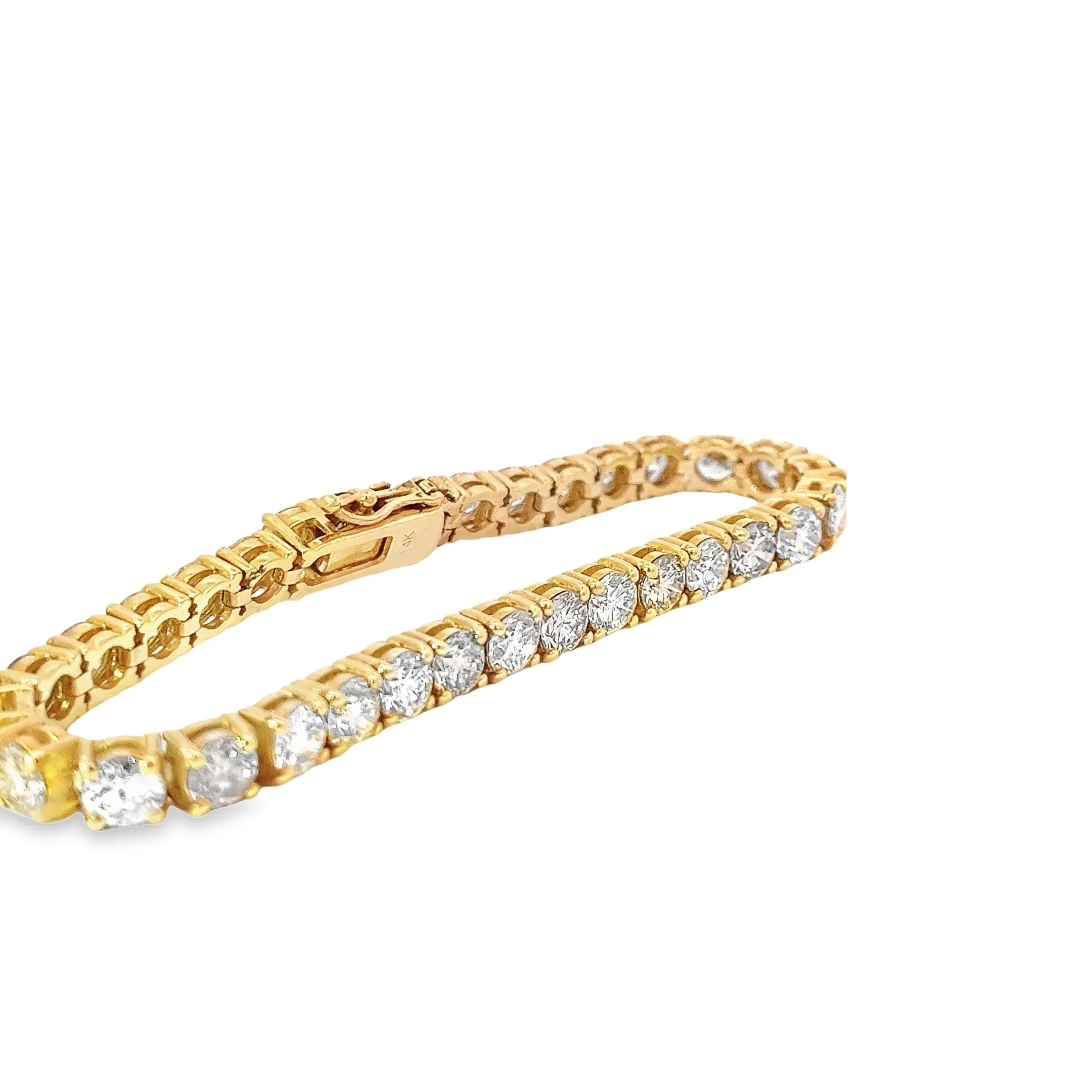 14k Yellow Gold 17.53ct H to M Color and from VS2 to SI1 Clarity Multi-Colored  Diamond Tennis Bracelet