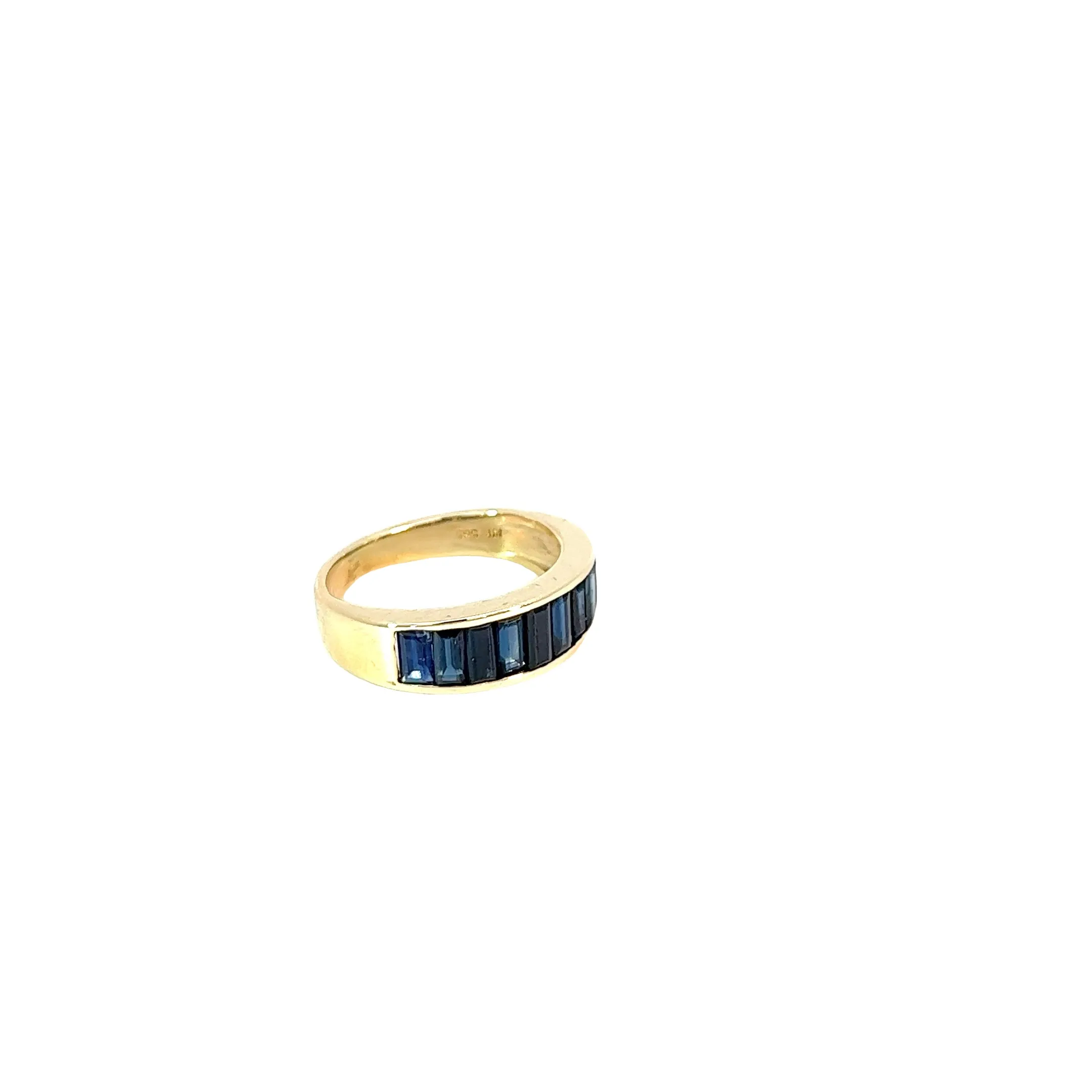 14K YELLOW GOLD 1.80CT BLUE SAPPHIRE BAND