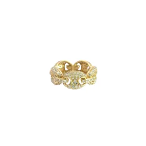 14k yellow gold 2.00CT G VS2 Round Diamond  Gucci Link Diamond ring