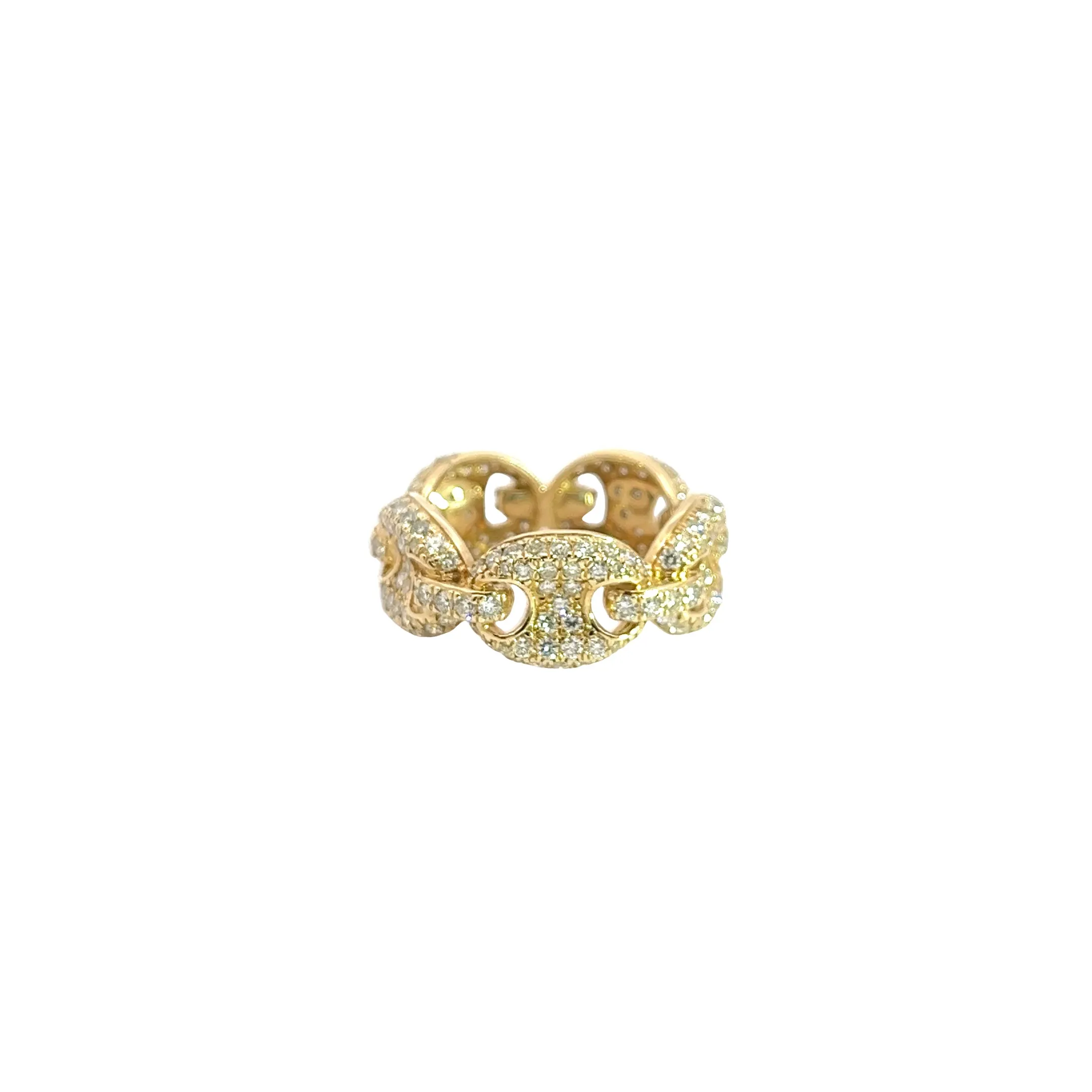 14k yellow gold 2.00CT G VS2 Round Diamond  Gucci Link Diamond ring