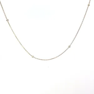 14k Yellow Gold .25ct G VS2 Round Diamond by the Yard Necklace 16"inch