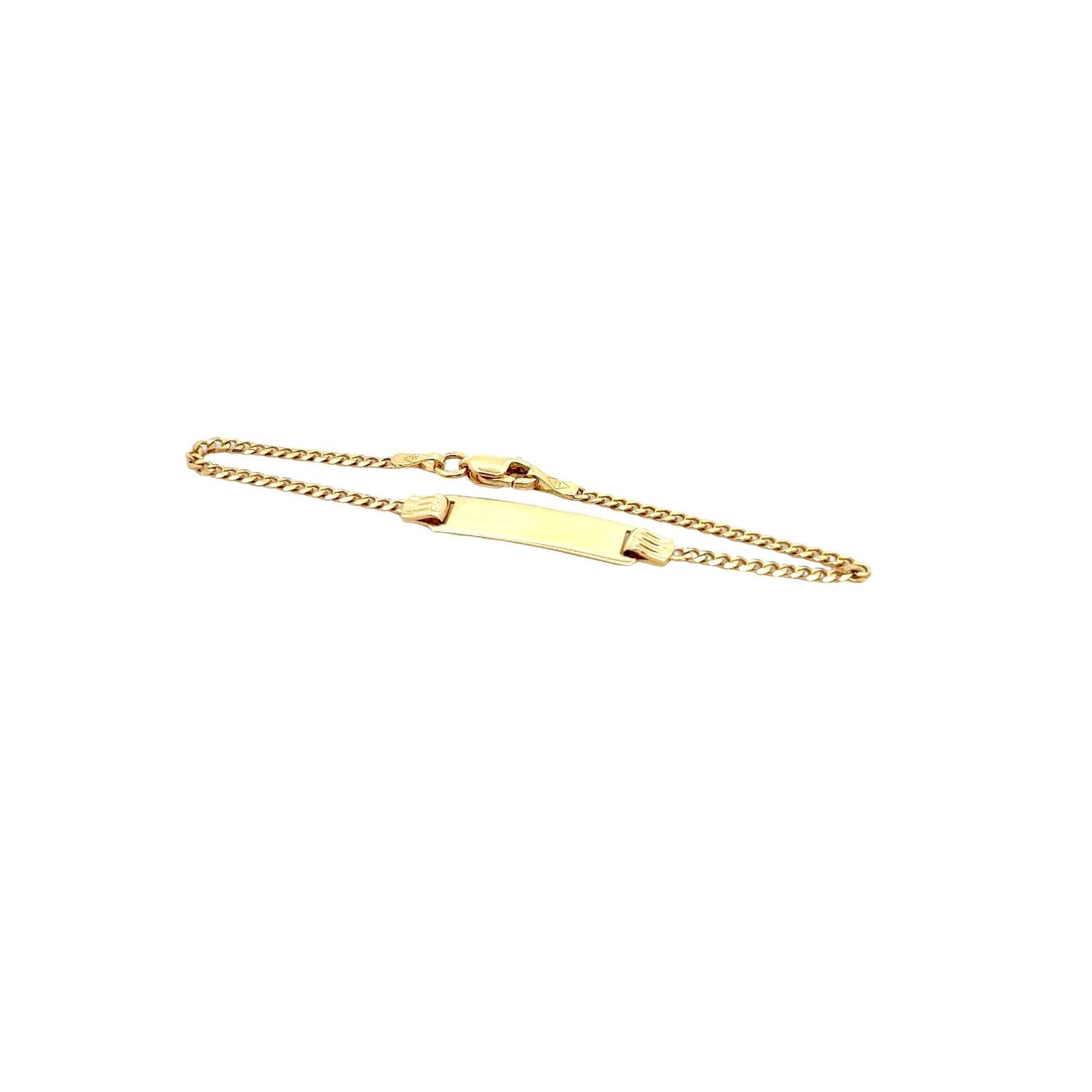 14K YELLOW GOLD CUBAN LINK BABY ID BRACELET 2.2 GRAM
