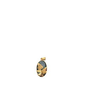 14k Yellow Gold Floral Hematite Vintage Necklace