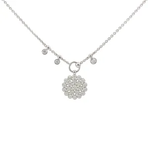 18K WHITE GOLD 1.56CT EVVS DIAMOND SNOWFLAKE CHOKER NECKLACE