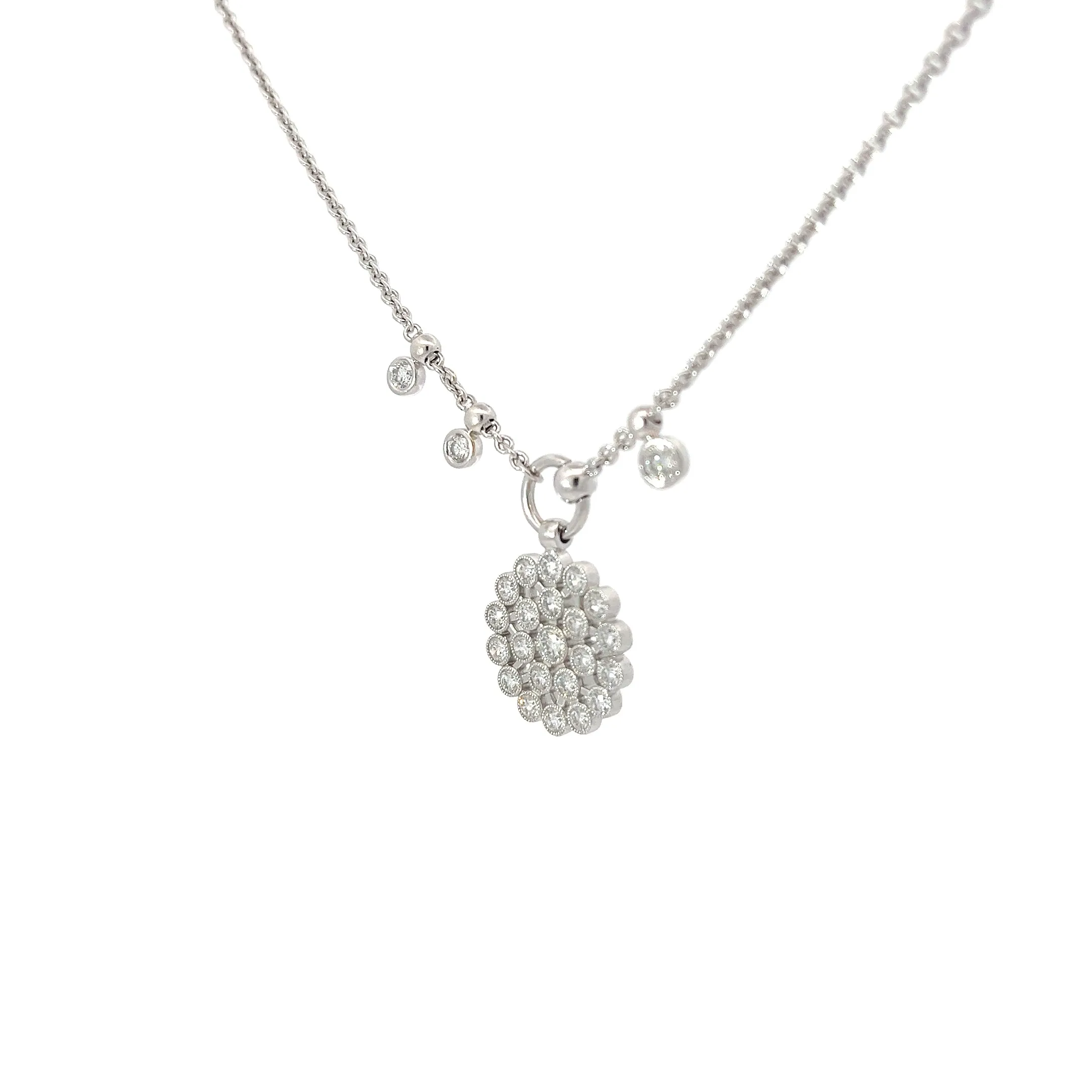18K WHITE GOLD 1.56CT EVVS DIAMOND SNOWFLAKE CHOKER NECKLACE