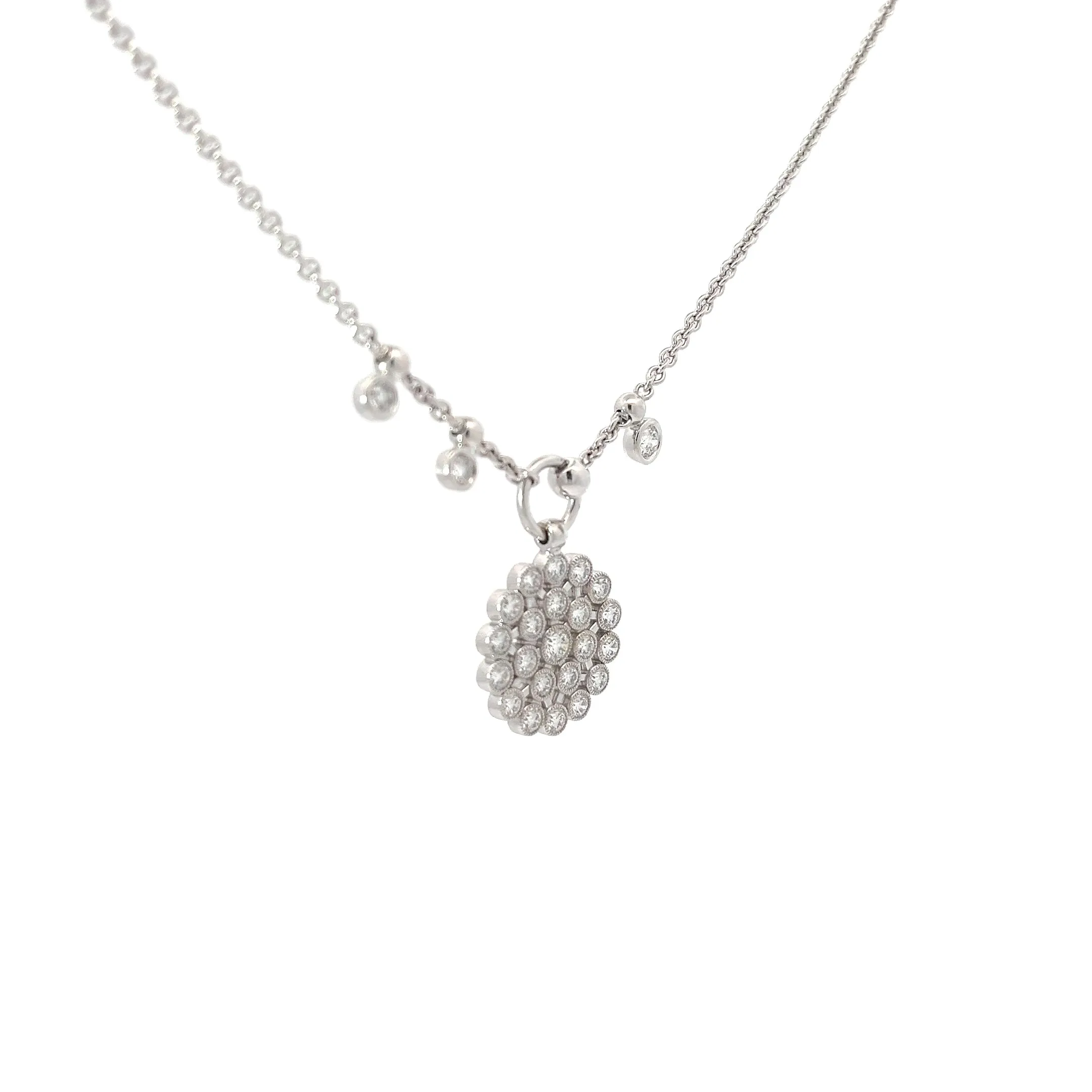 18K WHITE GOLD 1.56CT EVVS DIAMOND SNOWFLAKE CHOKER NECKLACE