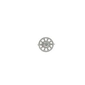 18k White Gold .62ct  Fancy Light Green Round Diamond and .45ct G VS2 Round Engagement Ring Certified by GIA # 2185045398