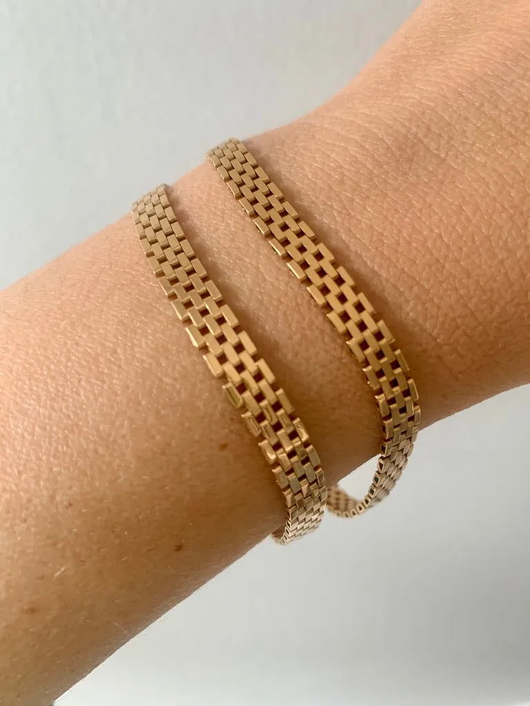 1961 Luxurious vintage 18k solid gold brick link bracelet - Göteborg, Sweden